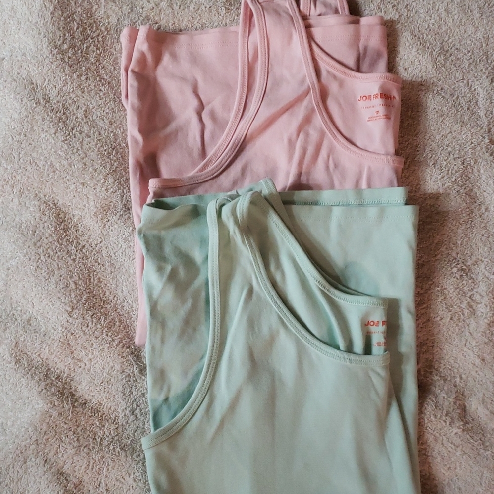 Joe Fresh Soft Pink and Mint Green Tank Tops